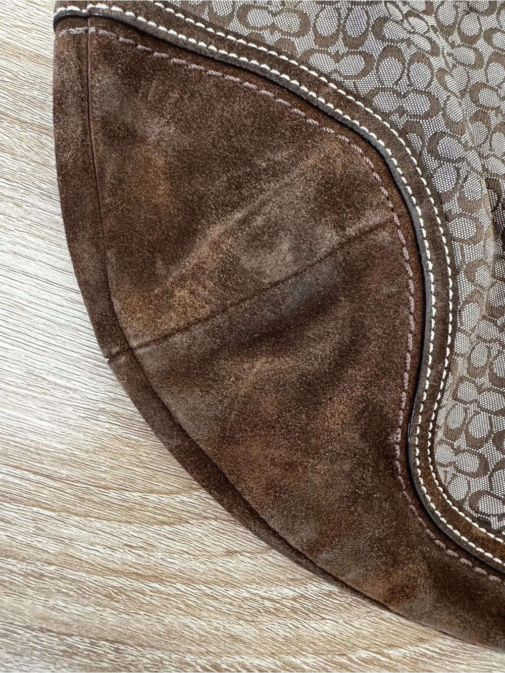 Coach Brown and Black Signature Canvas Hobo Bag